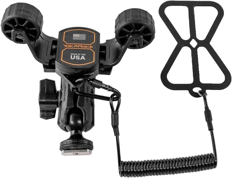 YakAttack RotoGrip Phone Holder with 1" Screwball Track Mount | Adjustable Cell Phone Mount for Kayaks | Fits GearTrac & Track Systems | Secure Kayak Phone Holder for Fishing – Made in USA - Image 1